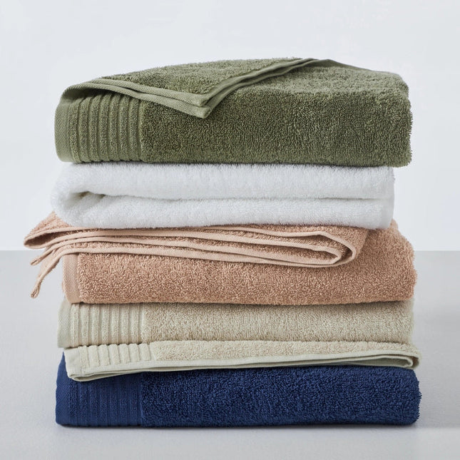 6 Piece Set Cotton Bath Towels - Kasper Collection Oatmeal