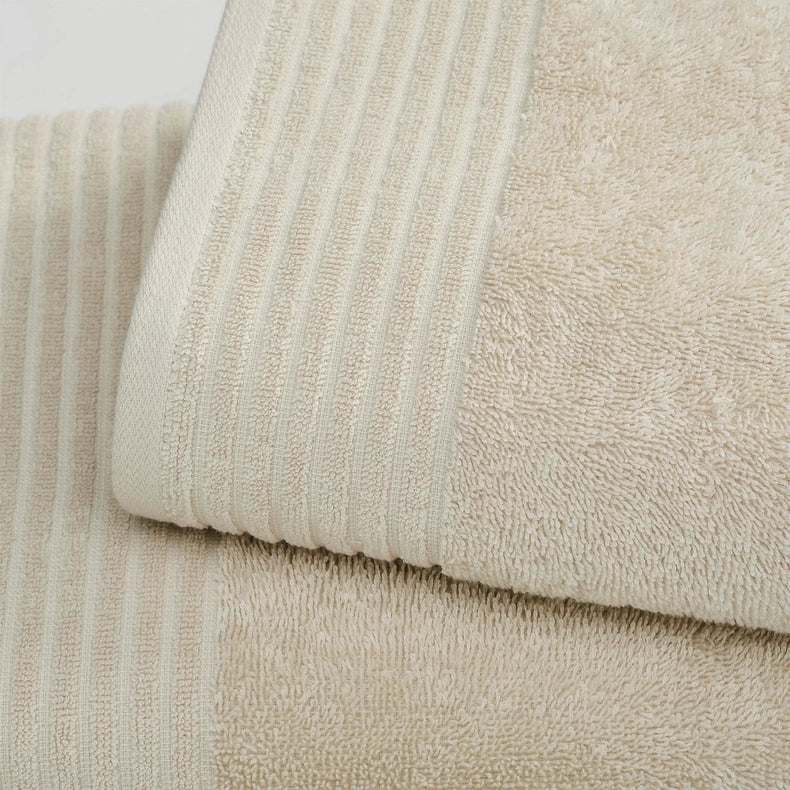 6 Piece Set Cotton Bath Towels - Kasper Collection Oatmeal-Towel-BH Collective-Oatmeal-Urbanheer