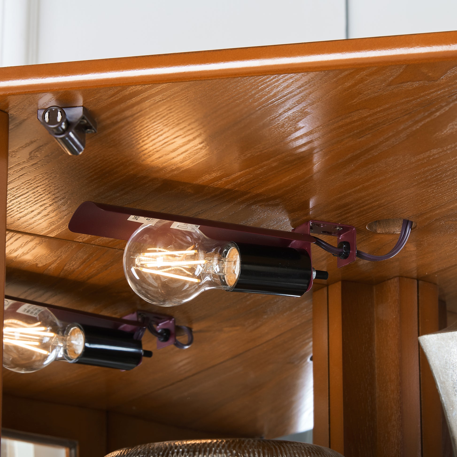 6 Shelf Corner Curio Display Cabinet with Lights, Mirrors and Adjustable Shelves, Oak(E26 light bulb-UH Decor-Default-Urbanheer