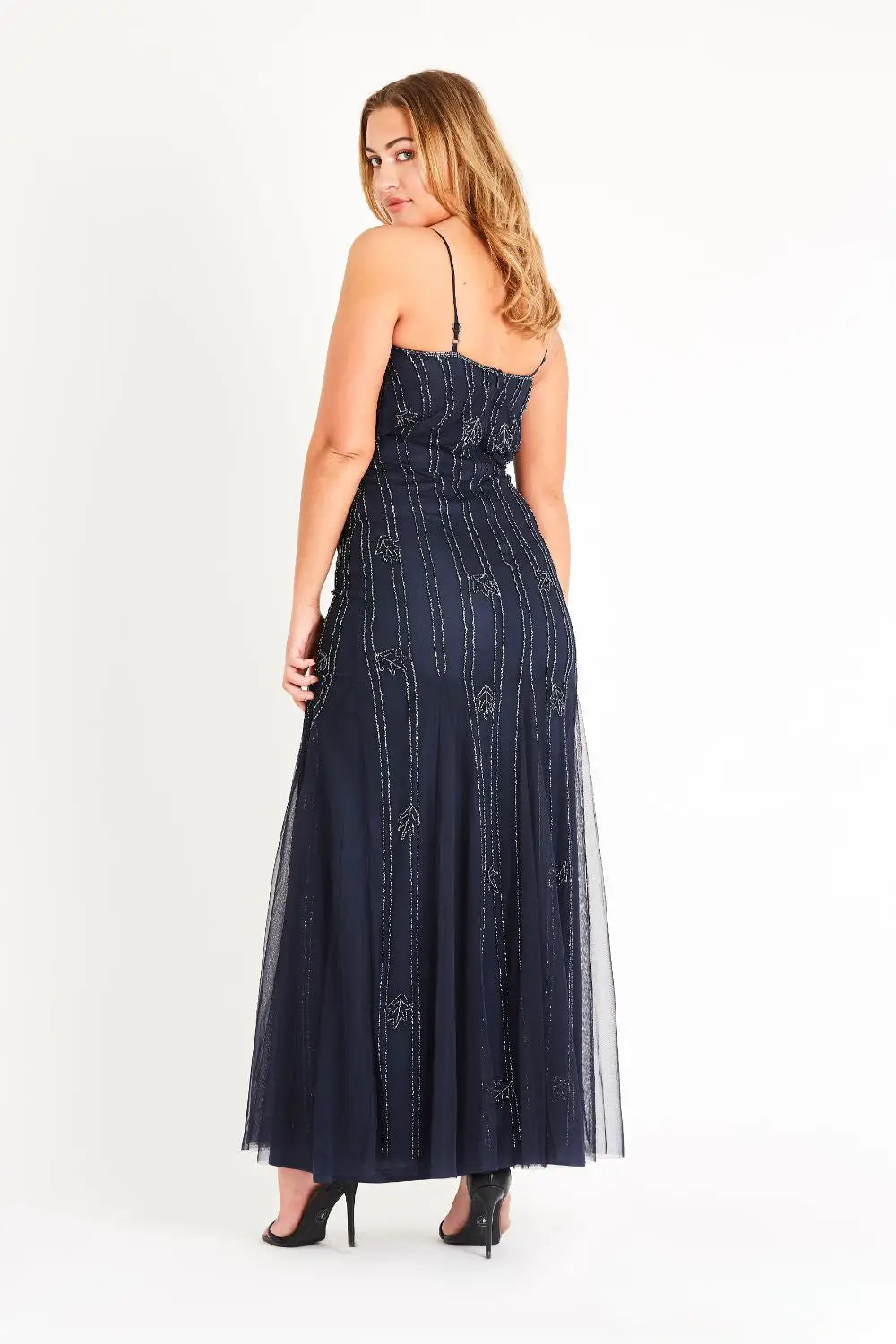 Keeva Maxi Dress - Navy-lace and beads-6-Urbanheer