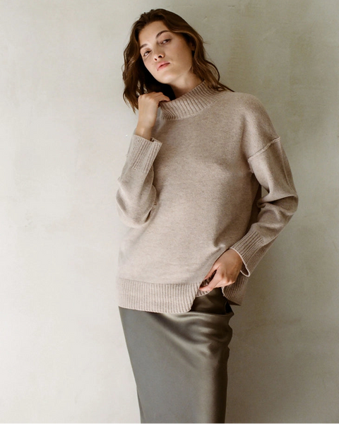 Cashmere Turtle Neck Long Sleeve Top