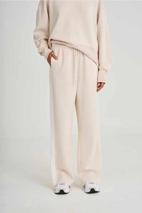 Soft Luxury Contrast Wide Leg Track Pant