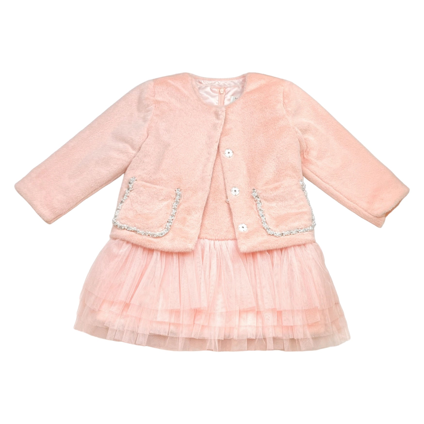 Embellished Trim Furry Jacket-doe a dear-2T-Urbanheer
