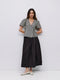 The Bridget Top Gingham Tie Front Blouse - Black