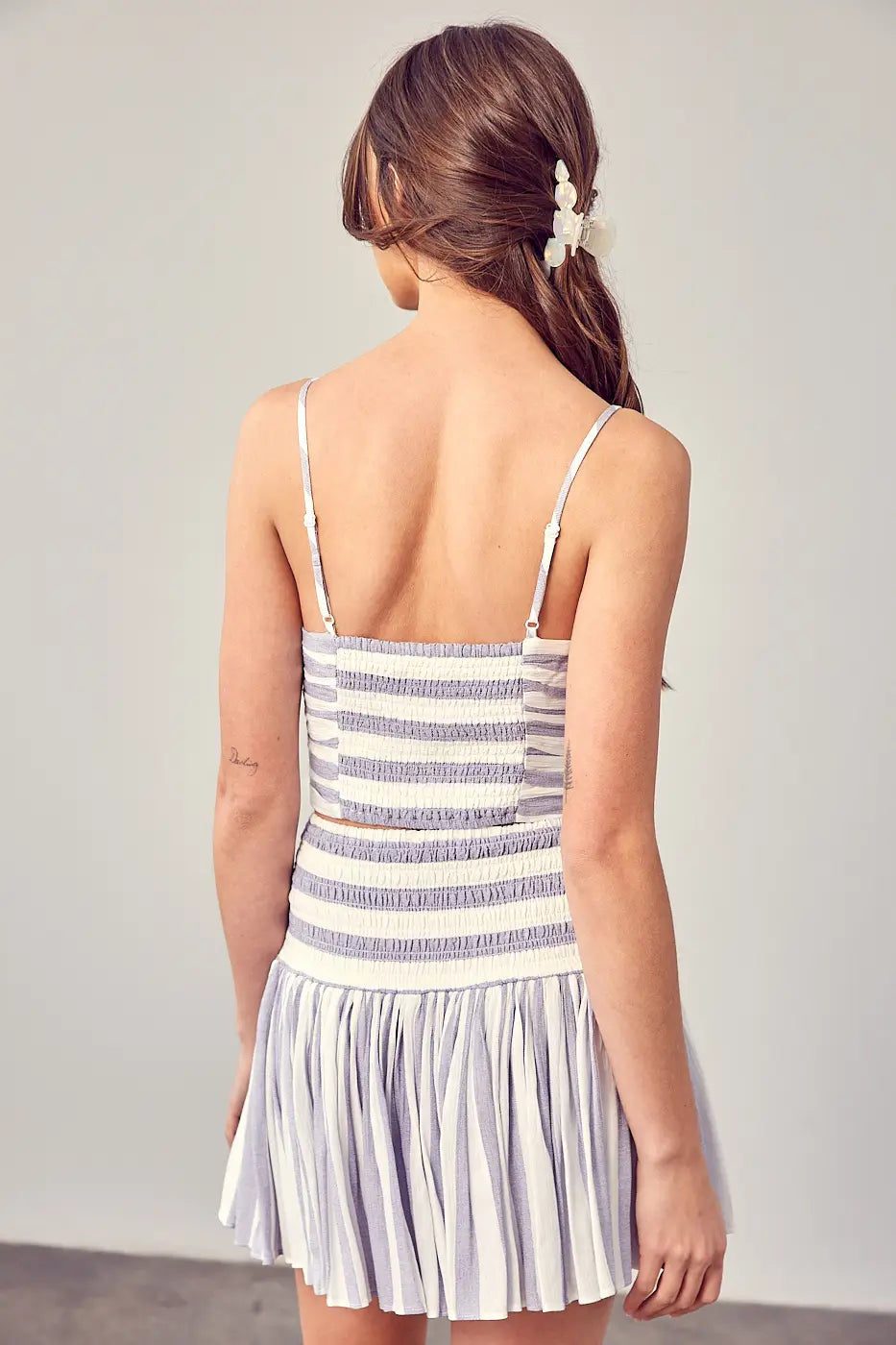Multi-Stripe Print Cami Top-Mustard Seed-S-White & Violent-Urbanheer