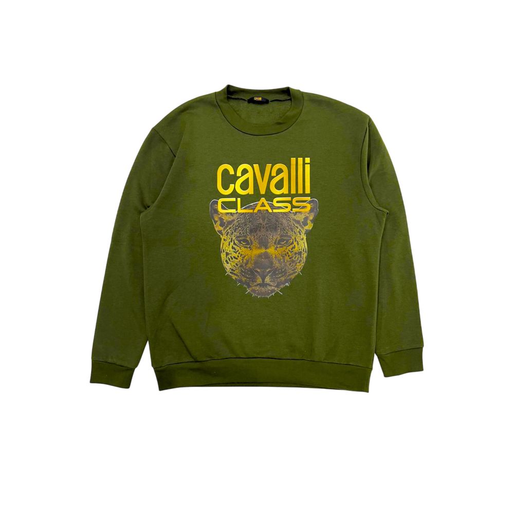 Cavalli Class Green Polyester Men Sweater-Cavalli Class-M-Urbanheer