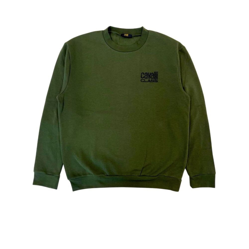 Cavalli Class Green Cotton Men Sweater-Cavalli Class-S-Urbanheer
