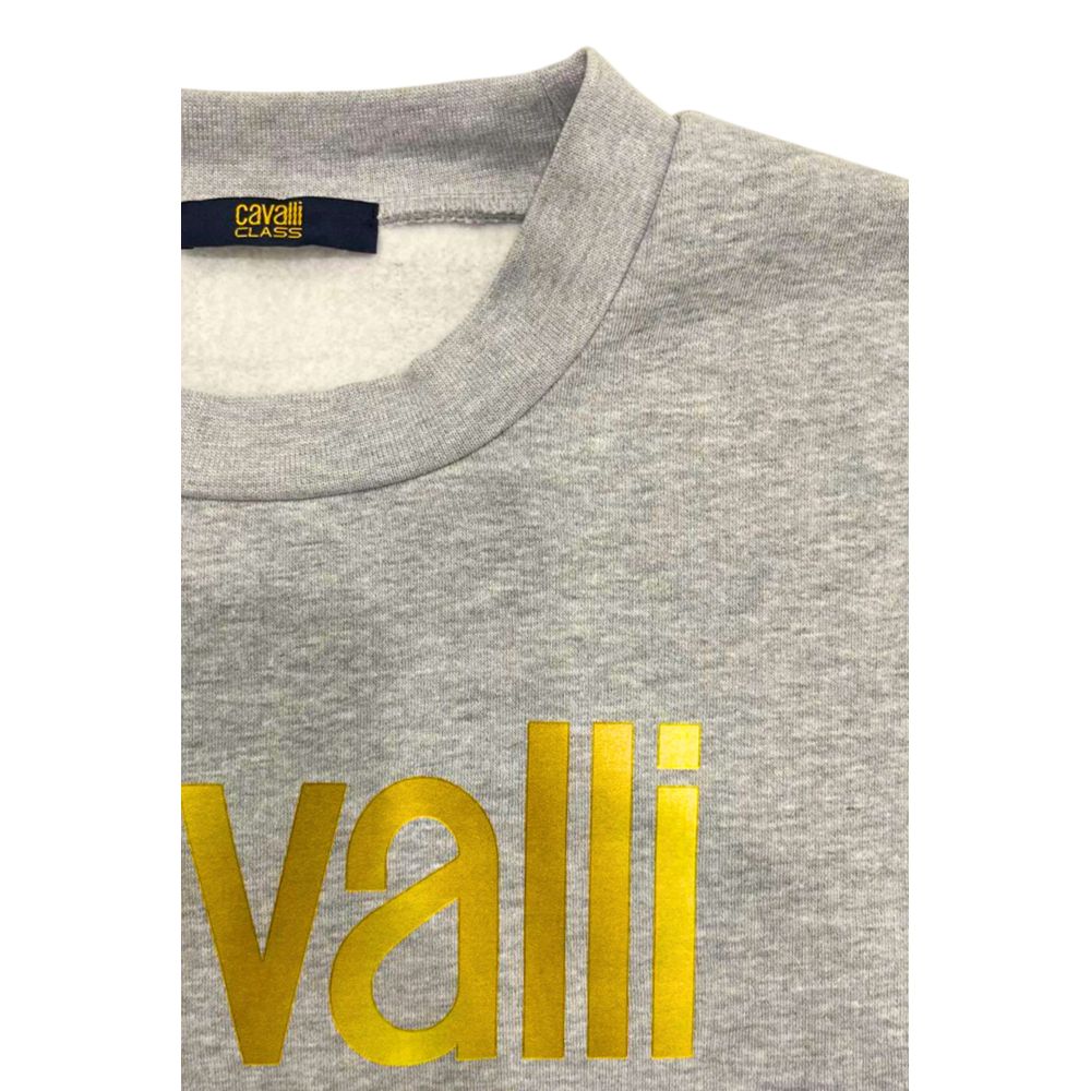Cavalli Class Gray Cotton Men Sweater-Cavalli Class-S-Urbanheer