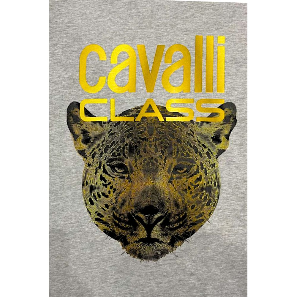 Cavalli Class Gray Cotton Men Sweater-Cavalli Class-S-Urbanheer