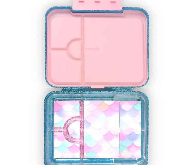 Bento Lunchbox (Large) - Sparkle Blue & Pink Mermaid-Mum Made Yum-Urbanheer