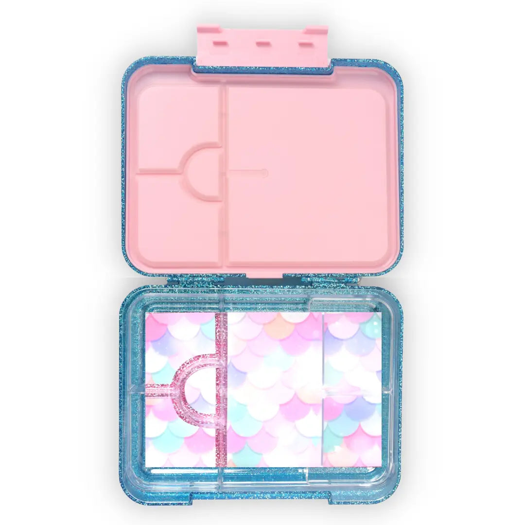 Bento Lunchbox (Large) - Sparkle Blue & Pink Mermaid-Mum Made Yum-Blue-Urbanheer