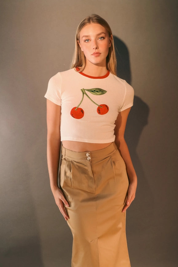 Trent Tiny Embroidery Pointelle Tee-T-Shirt-Saint Geraldine-XS-Urbanheer