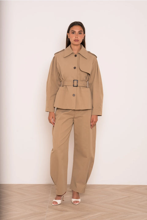 Utility Short Belted Trench Jacket