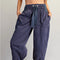 Mineral Washed Tied Cuffed Jogger Pants