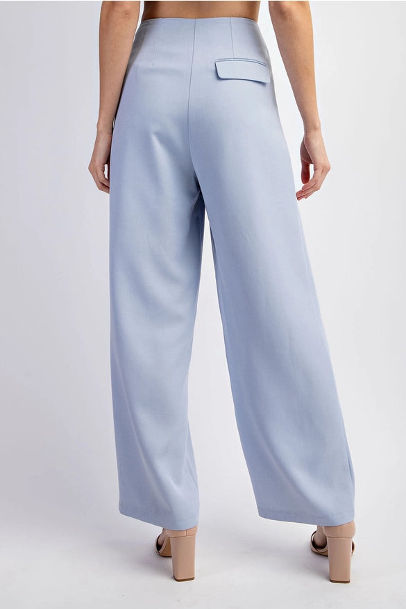 Textured Woven Pleated Wide Pants-Pants-EDIT by NINE-S-Urbanheer