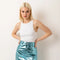 Lupe High Waist Metallic Knee Length Skirt Ice Blue-Skirts-Amy Lynn-S-Urbanheer