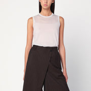 6397 Ivory semi-sheer tank top