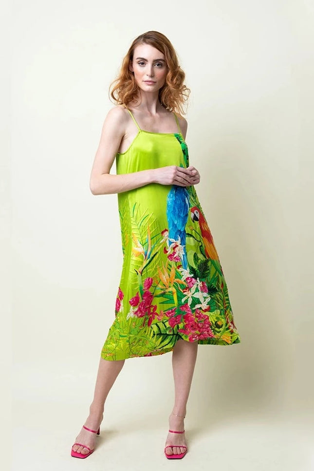 Pia Embroidered Silk Slip Dress-Clothing - Women-La fuori-XS-Urbanheer