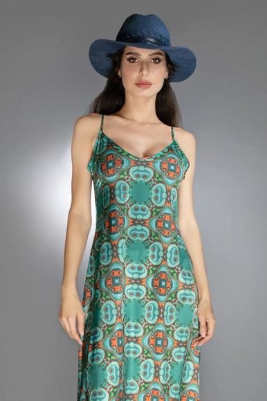 Teal/Orange- Satin Slip Dress-Nuvula-XS-Urbanheer