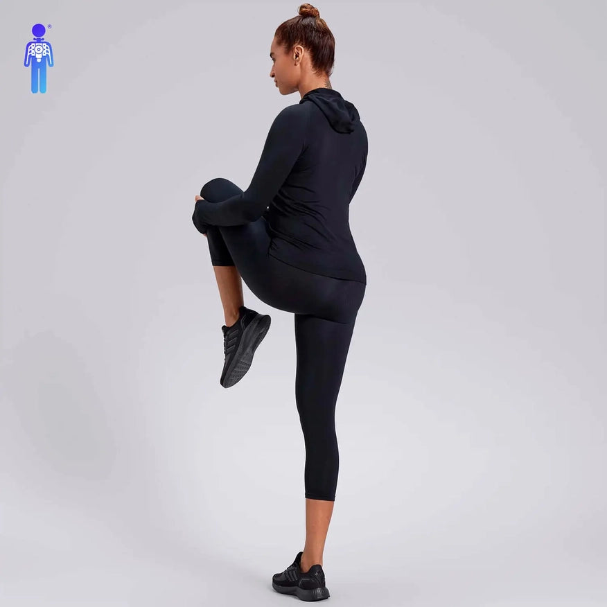 Female Cross X Seamless Hoodie - Black-Hoodie-HPE Activewear-XS-Urbanheer