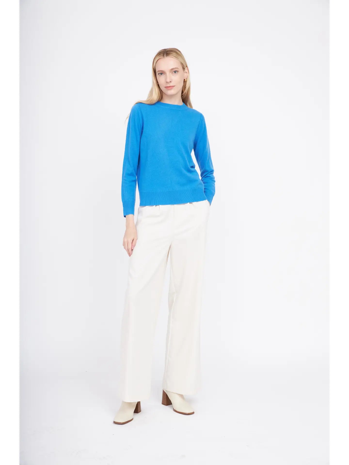Crewneck Cashmere Sweater Azure Blue