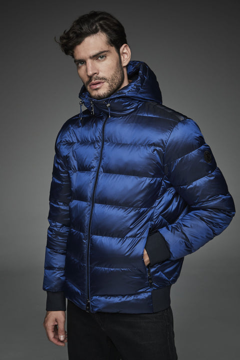 DWAYNE Short down jacket with a funnel neck