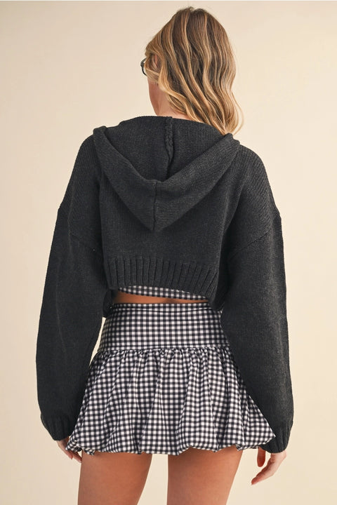 Knit Zip Up Hoodie Sweater