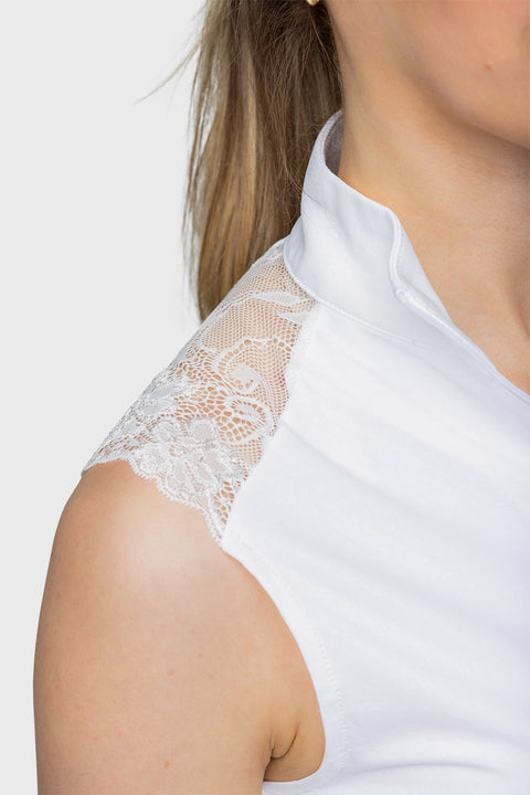White Lace Accent Tank