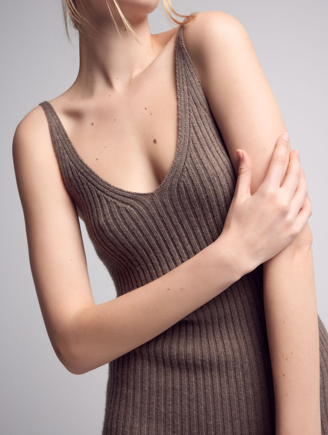 Gala Cashmere Knitted Dress Brown-Clothing - Women-Leap Concept-Brown-XS-Urbanheer