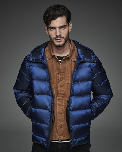 DWAYNE Short down jacket with a funnel neck