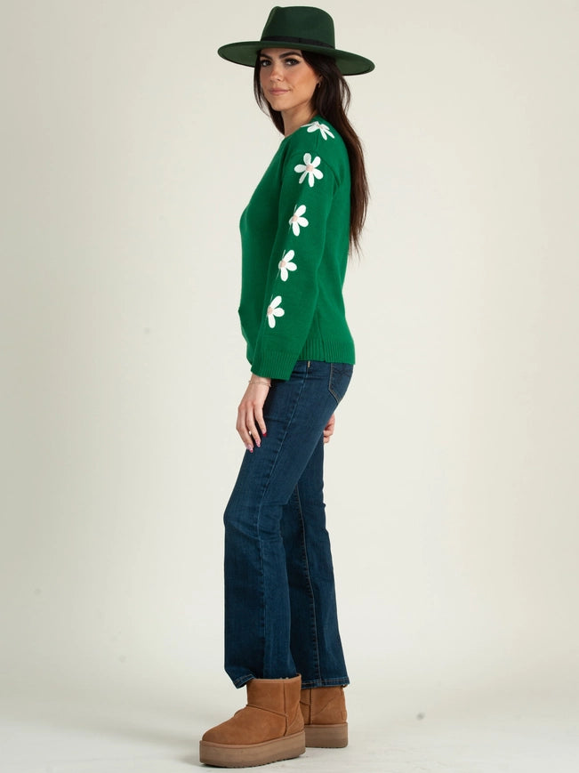 Daisy Love Sweater Top-Green-Sweater Top-Lucca Couture-XS-Urbanheer