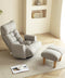 Adjustable Floor Lounge Sofa Chair with Armrests & 360° Swivel Base – Cement Grey