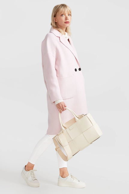 Publisher Double-Breasted Wool Blend Coat - Pale Pink-Clothing - Women-Belle & Bloom-S-Urbanheer