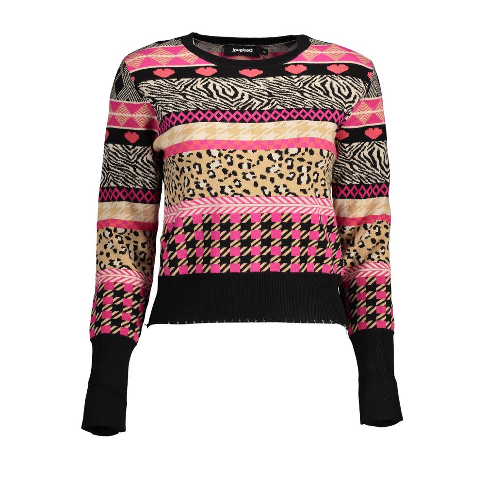 Desigual Black Viscose Women Sweater-Desigual-L-Urbanheer