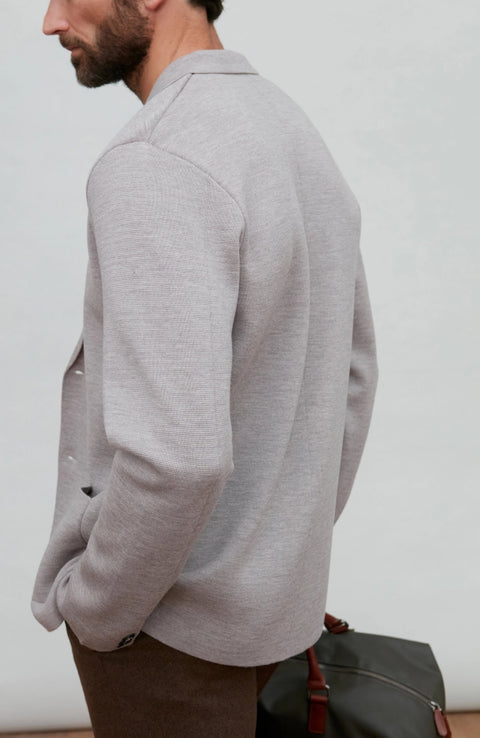 Lightweight Extra Fine Merino Wool Knitted Blazer