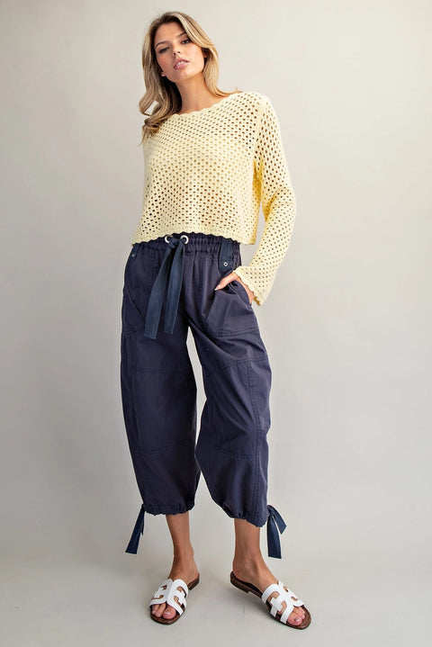 Mineral Washed Tied Cuffed Jogger Pants