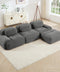 Modern Grey Corduroy Modular Sectional Sofa – 3 Seater