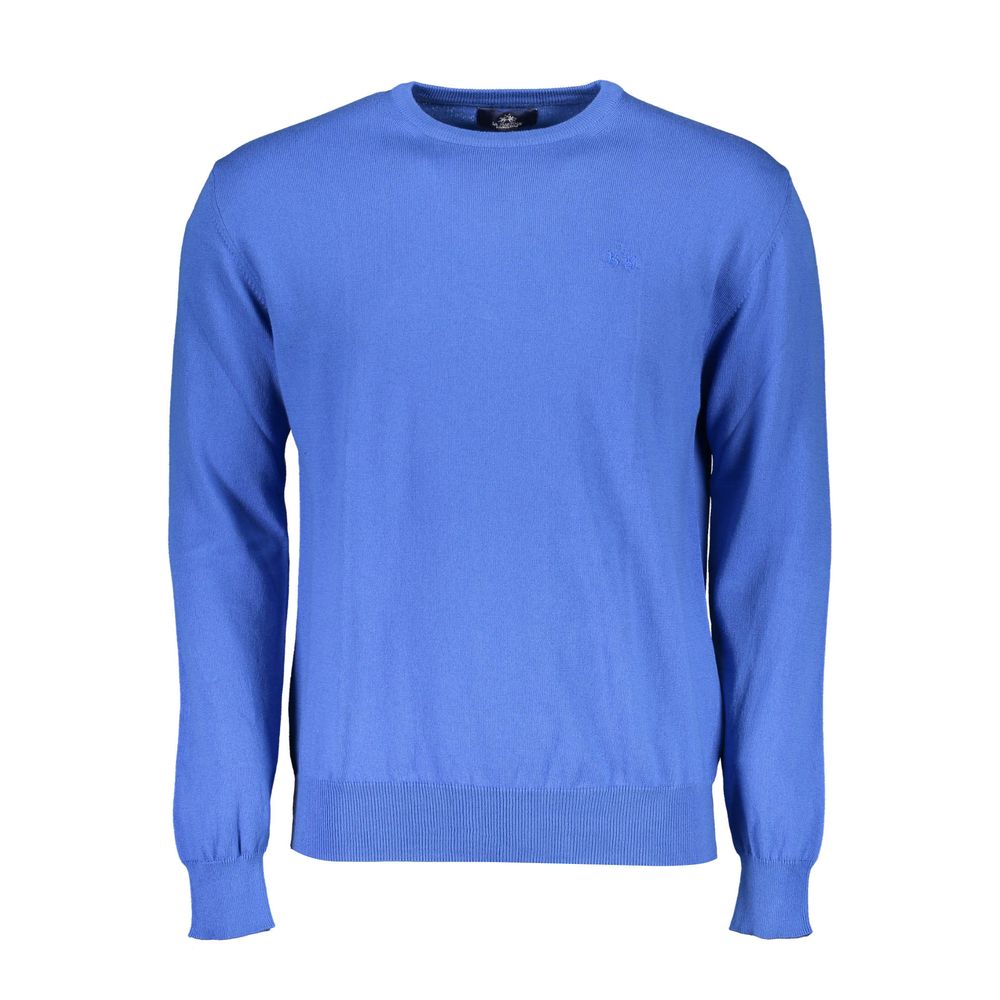 La Martina Blue Cotton Men Sweater-La Martina-S-Urbanheer