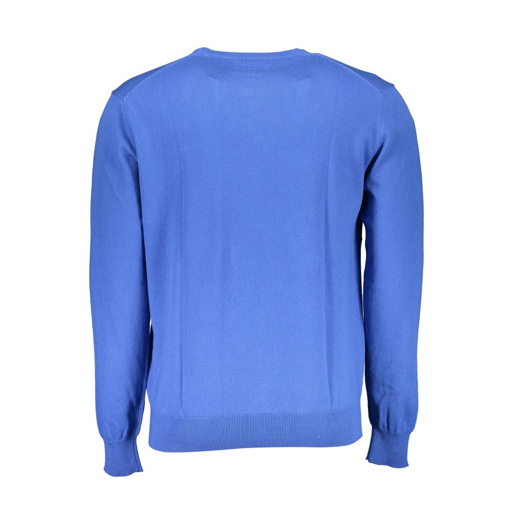 La Martina Blue Cotton Men Sweater-La Martina-S-Urbanheer