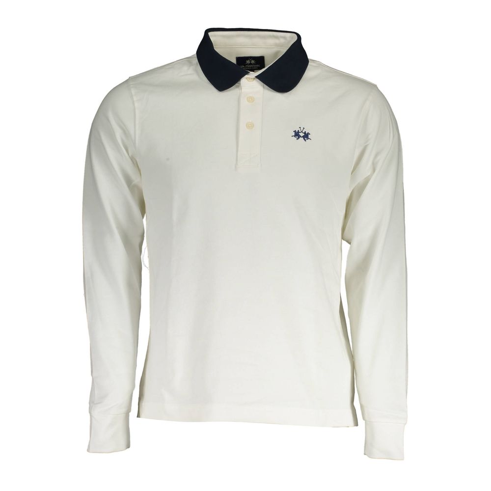La Martina White Cotton Men Polo Shirt-La Martina-XL-Urbanheer
