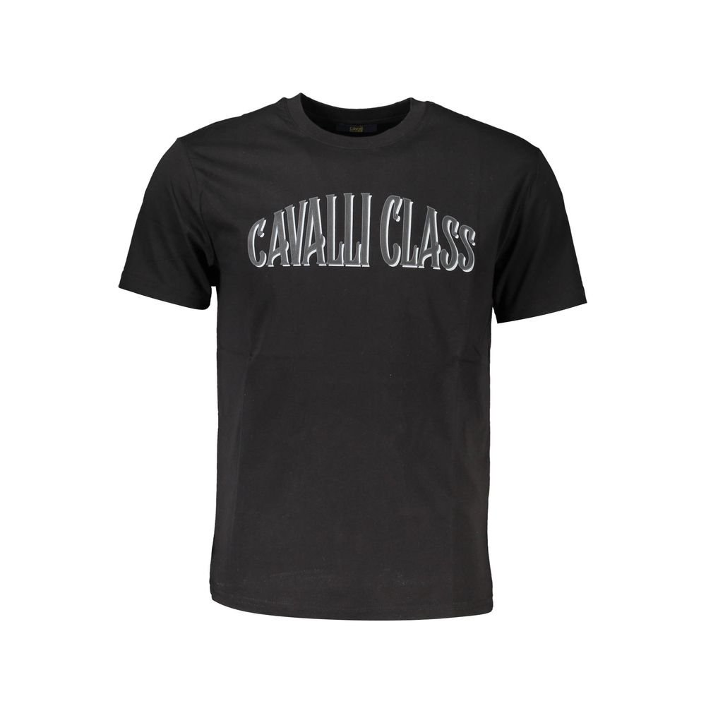 Cavalli Class Black Cotton Men T-Shirt-Cavalli Class-M-Urbanheer