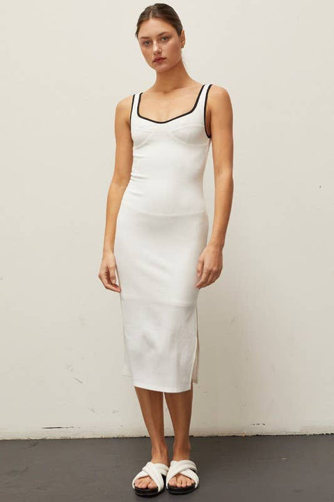 Ayres Ribbed Knit Dress-Crescent-XS-IVORY-Urbanheer