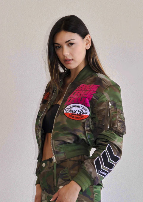 True Freedom Multi Patches MA-1 Jacket Wood Camo