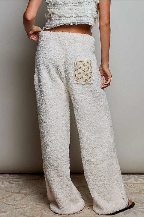 Solid Adjustable Drawstring Waist Casual Sweater Pants