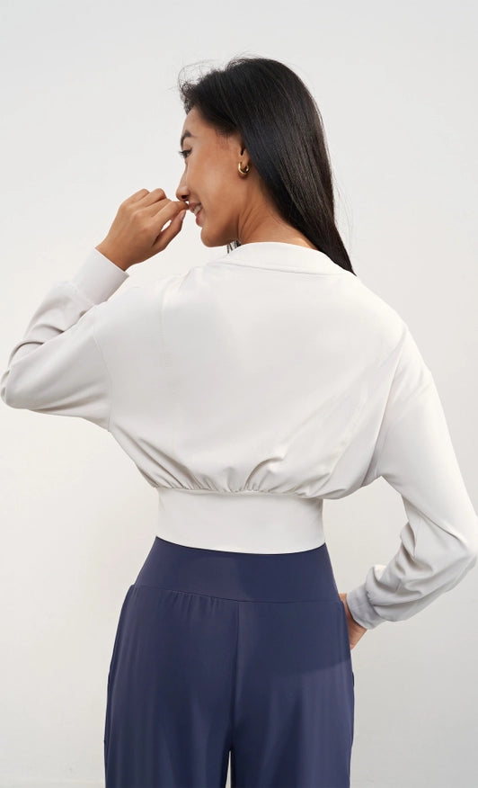 Evadne Element Zipper Boyfriend Bomber Jacket Eggshell-JACKET-91thelabel-S-Urbanheer