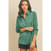 Dull Satin Slim Shirt Emerald-Shirt-Dress Forum-S-Urbanheer