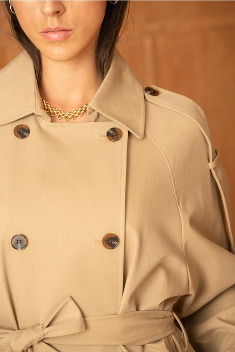 Utility Oversized Long Double-Breasted Trench