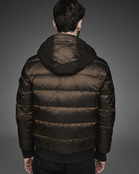 DWAYNE Short down jacket with a funnel neck