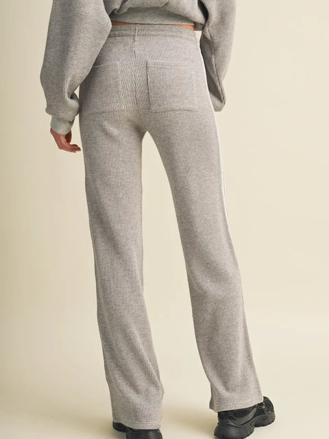 Side Stripe Cozy Waffle Knit Pants