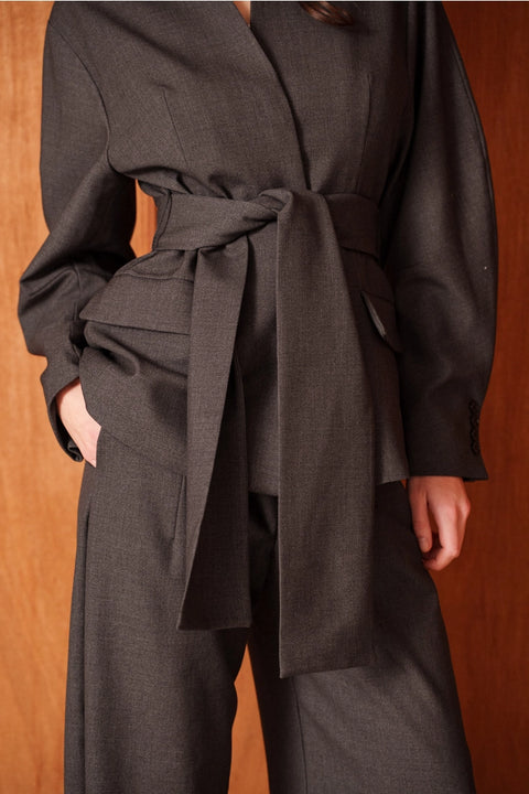 Ori Belted Kimono-Style Jacket